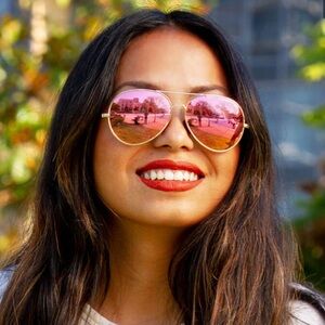 Shady Rays Aviator Sunglasses, Rose Gold
